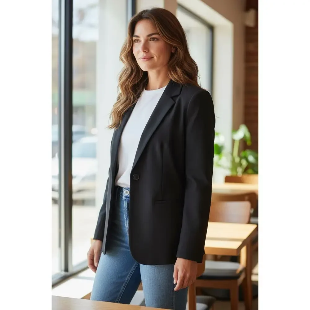 Talbots Black Two Button Blazer/Jacket Size 12